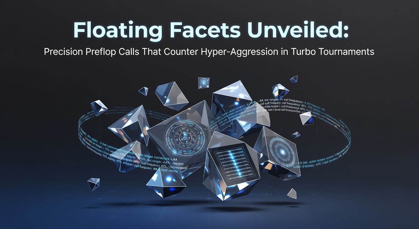 Speler maakt een precieze preflop call tegen een hyper-agressieve raise in een turbo toernooi, met stackkaarten en chipstapels zichtbaar op de tafel