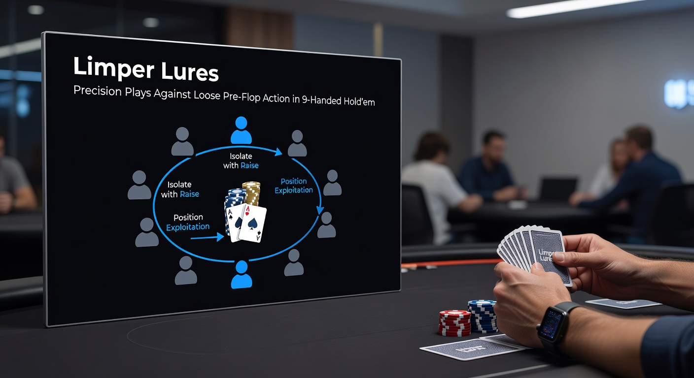 Heatmap van pre-flop raise ranges tegen loose limpers vanuit verschillende posities in 9-handed Hold'em, gebaseerd op solver output