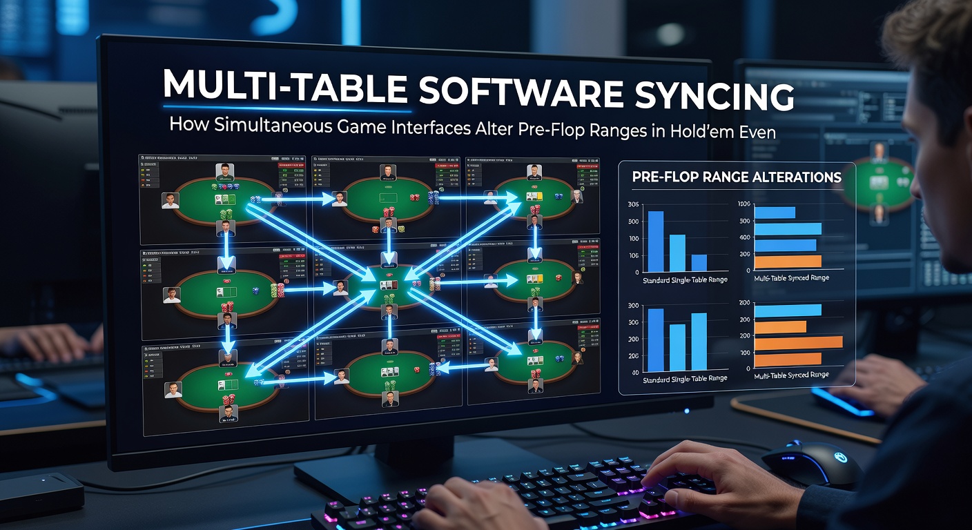 Multi-table software syncing interfaces die pre-flop ranges aanpassen in Hold'em toernooien