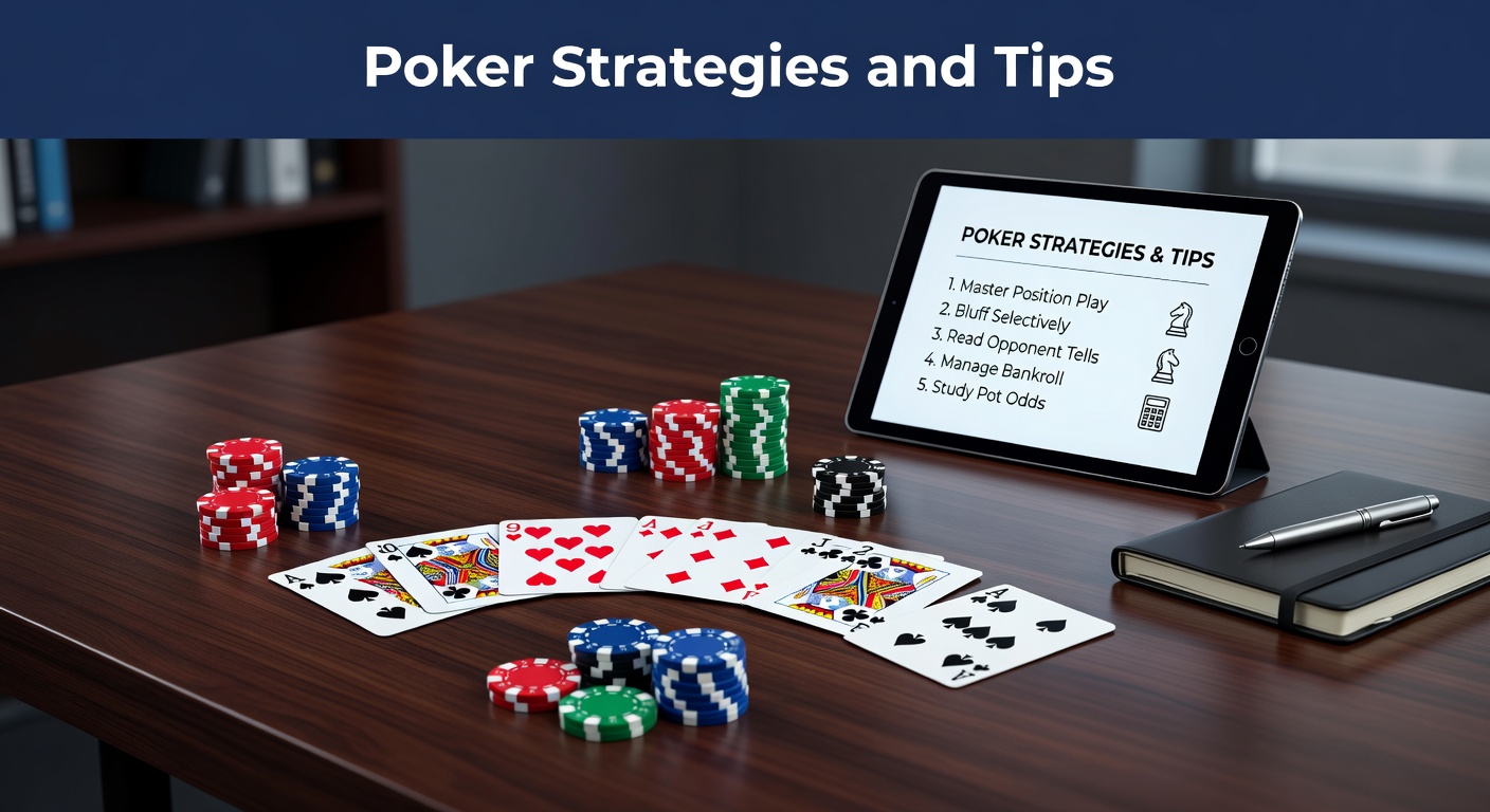 Poker tafel met kaarten en chips voor strategische bespreking