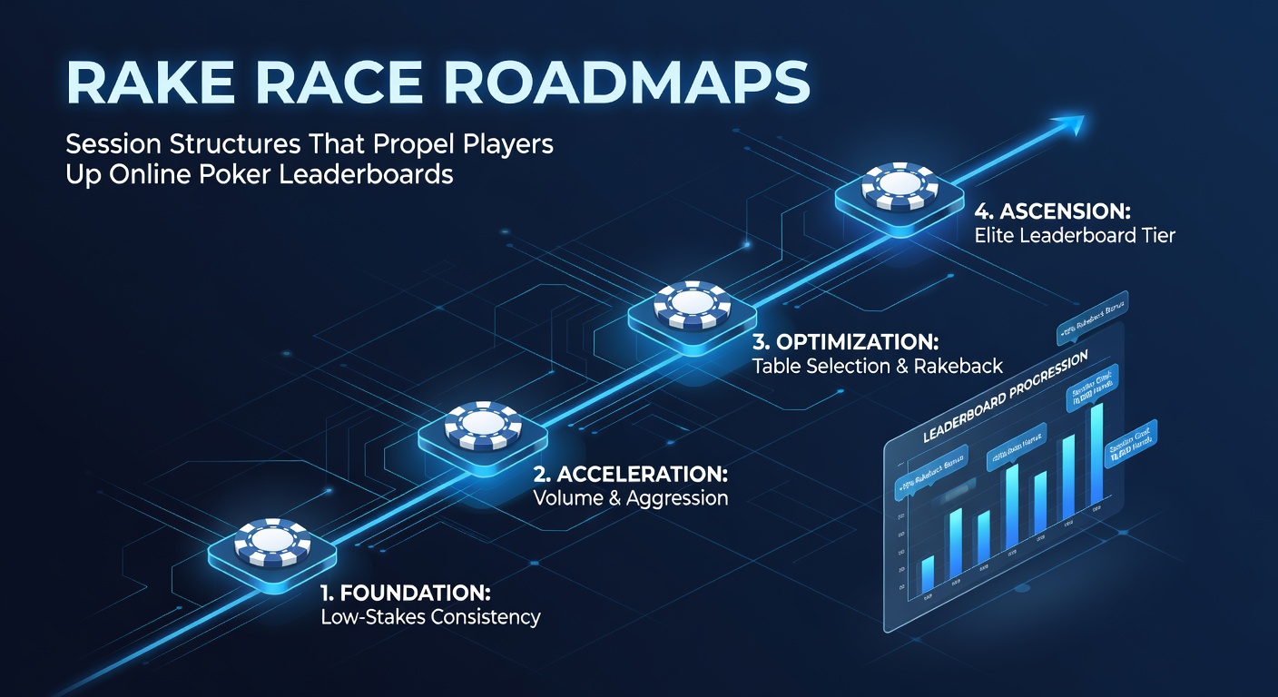 Grafiek met stijgende leaderboard-posities in een rake race, spelers die punten verzamelen via rake