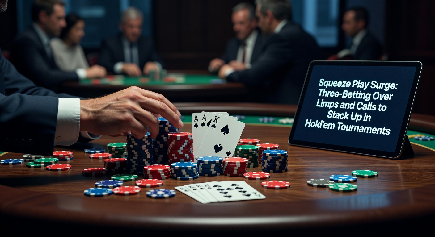 Grafiek met statistieken over squeeze play succesrates in Hold'em toernooien