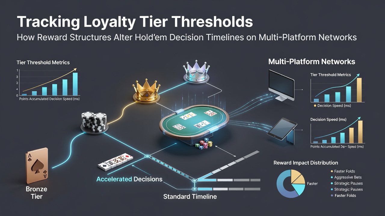 Illustratie van pokerloyaliteitsniveaus en beloningsdrempels op multi-platform netwerken