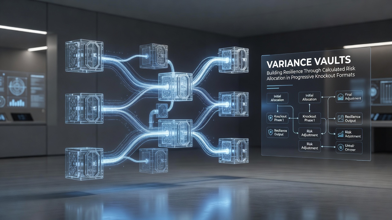 Illustratie van variance vaults strategieën in progressieve knockout poker toernooien